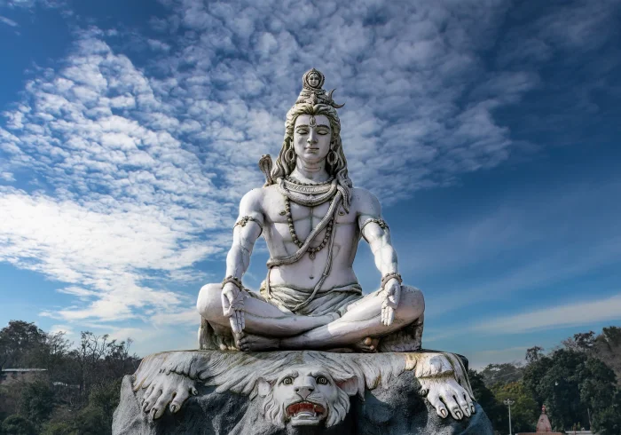 Giant Shiva statue in Rishikesh, a popular starting point for the Char Dham Yatra.