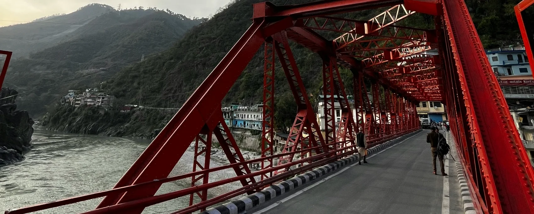 Balu bridge across Ravi River in Chamba, India. Scenic location, possibly relevant to Char Dham Yatra routes.