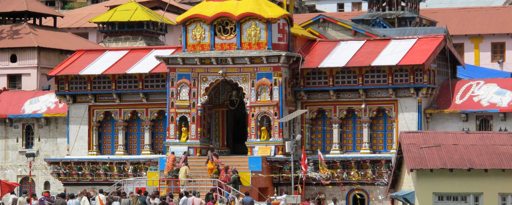 Badrinath Temple, part of the Char Dham pilgrimage, important place for spiritual travel.