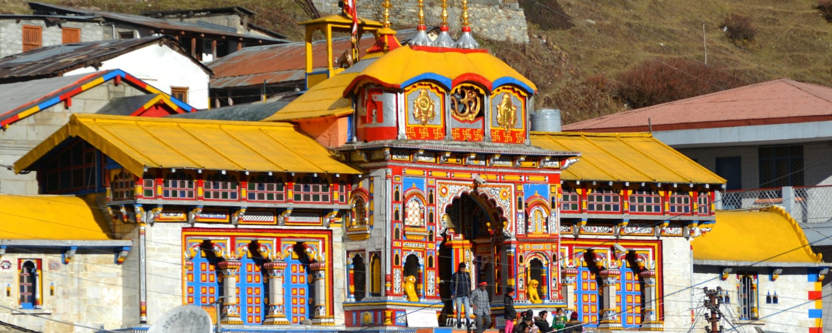 Pilgrimage to Badrinath temple in Himalayas, part of Char Dham Yatra.
